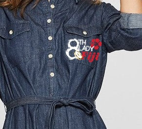 8th Lady Denim Hibiscus dress