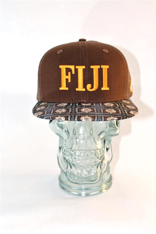 FIJI Brown Tapa Mesh Snapback hat