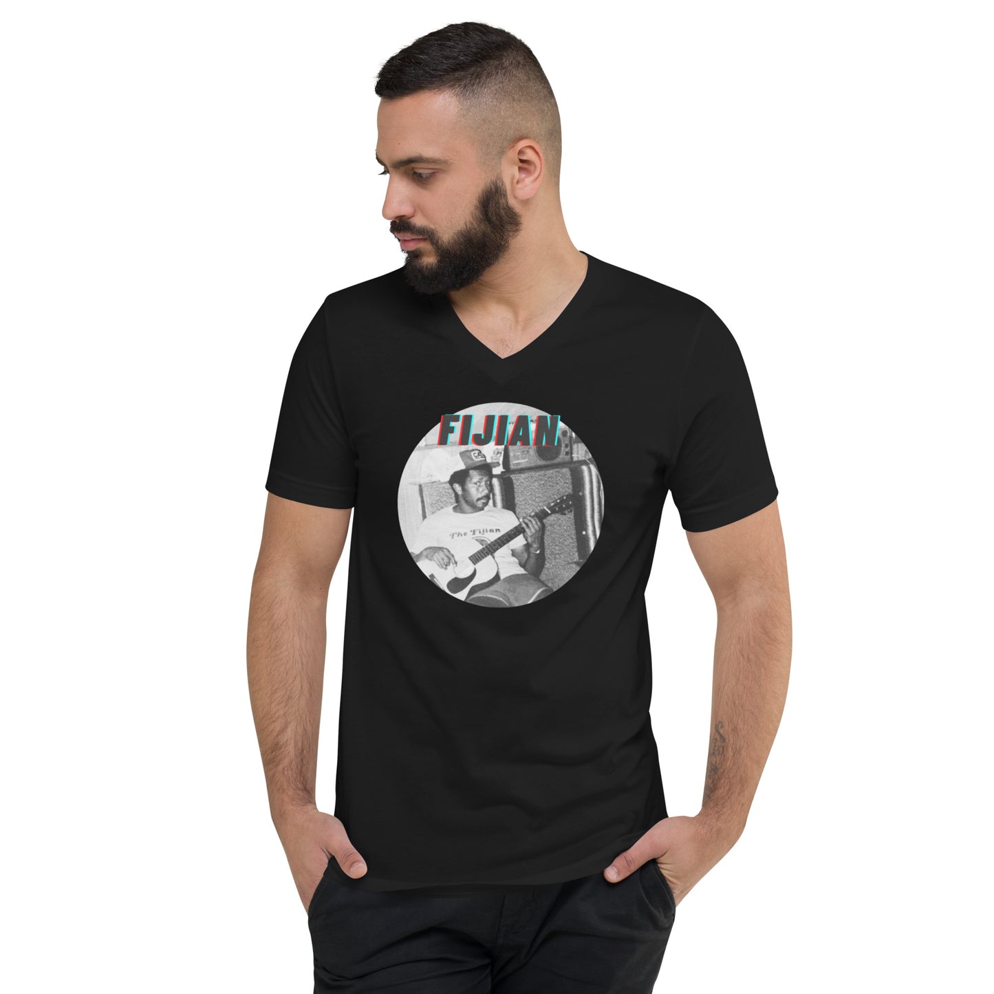 The Vintage Fijian - Unisex Short Sleeve V-Neck T-Shirt